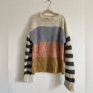 Rylee + Cru Colorblock Striped Sweater